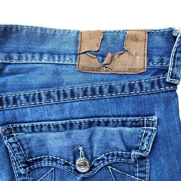 RARE True Religion Jeans Size 40 STRAIGHT FLAP T Blue - Picture 7 of 9